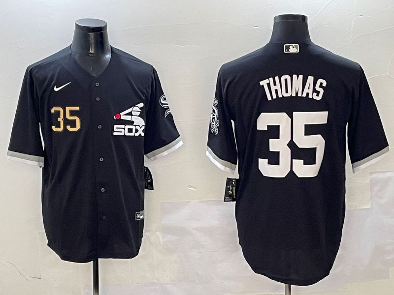 Men Chicago White Sox #35 Thomas Black Game Fashion 2025 Nike MLB Jersey style 5->chicago white sox->MLB Jersey